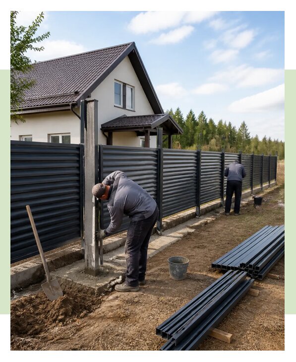 Строительство заборов под ключ с установкой в Великом Новгороде